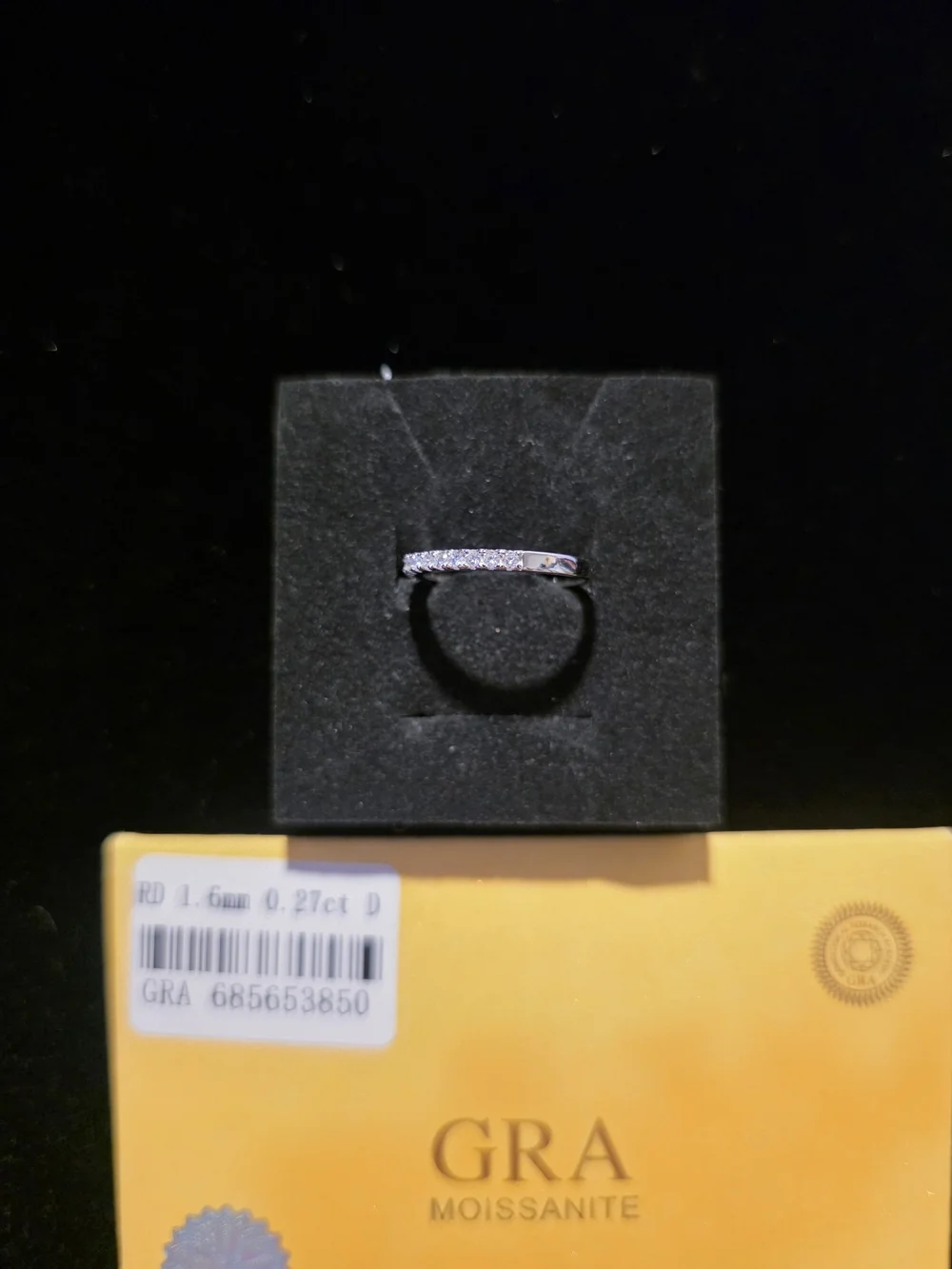 Sterling Silver & Moissanite Half Eternity Band Sz5.5